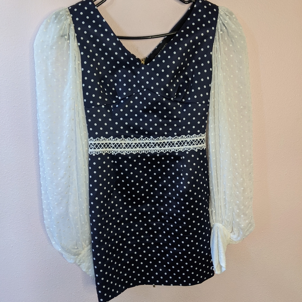 Nwot Bronx & Banco coquette sleeve polka dot Mona alt dress 2 - Picture 6 of 13